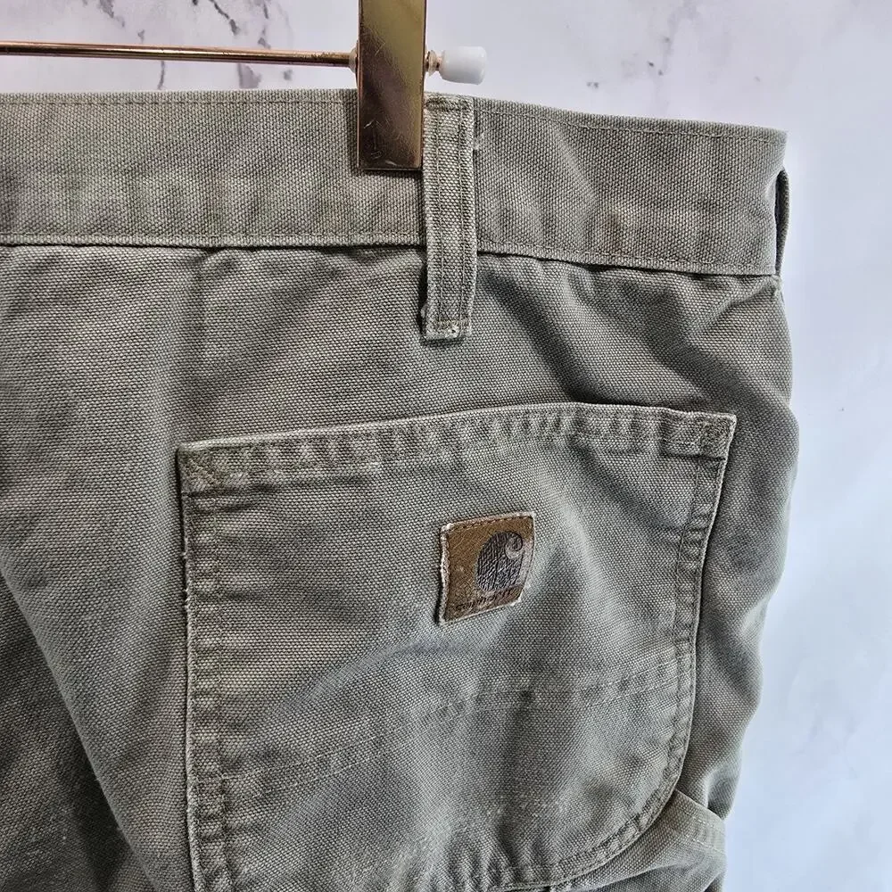 Carhartt Pants Mens 38 X 32 Tan Brown Khaki Dungaree Fit Classic Loose Cotton